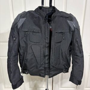 Viking Cycle Padded Motorcycle Jacket Size S Black Armored Vented Reflective